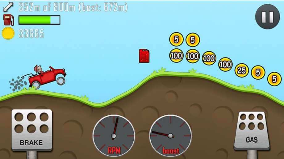 Gameplay of Hill Climb Racing