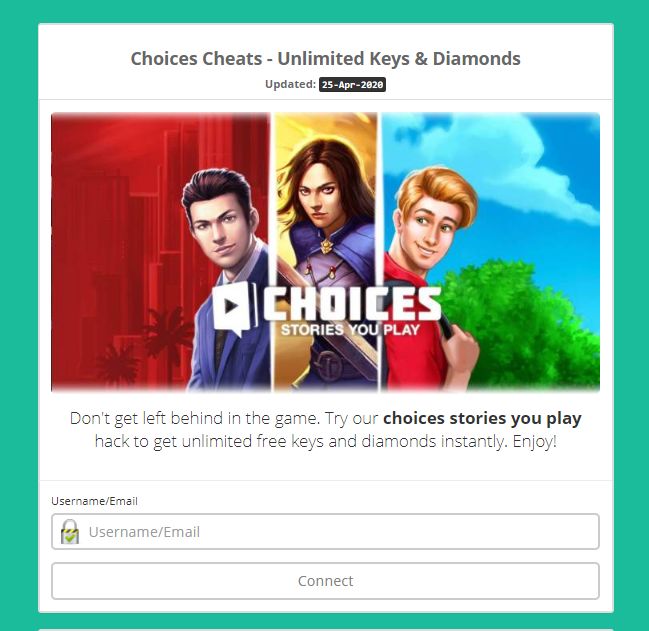 Choices Free Diamonds and Keys Hack