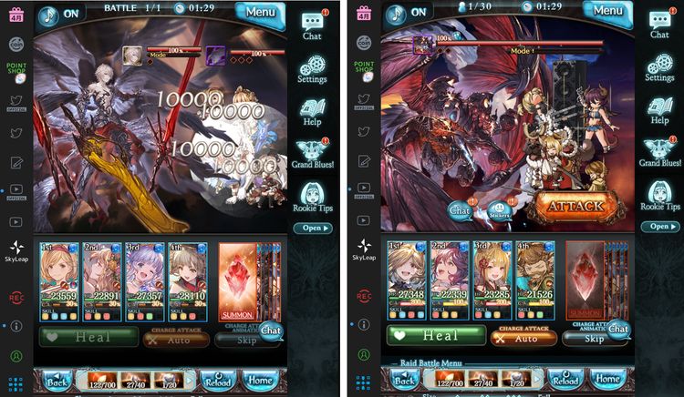 Granblue fantasy gameplay screen