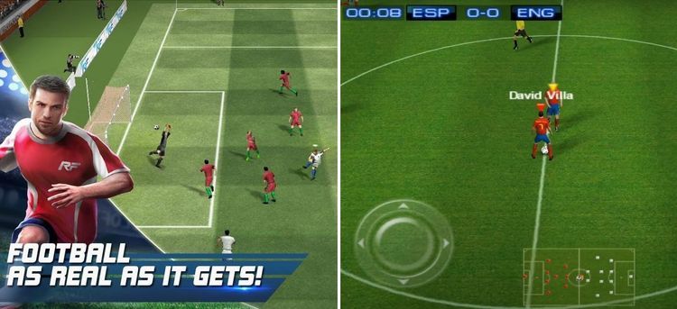 Real Football Mod APK gameplay screen