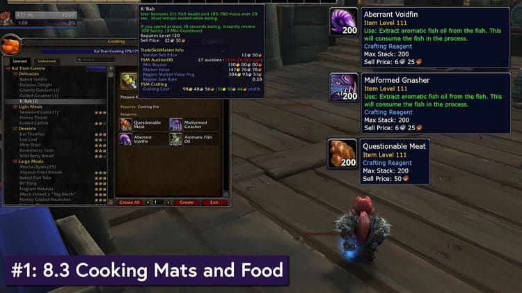 Cooking in WoW 8.3